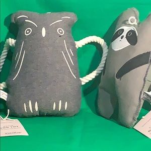 Raccoon or Owl squeaky toy for your pup